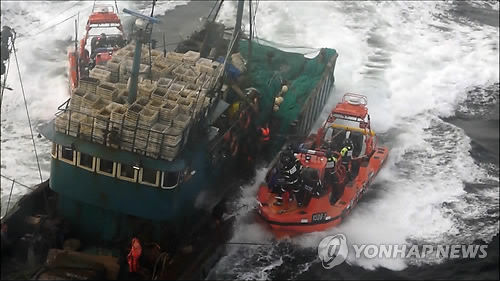 木浦海洋警察署當?shù)貢r間7日上午截獲了涉嫌在全羅南