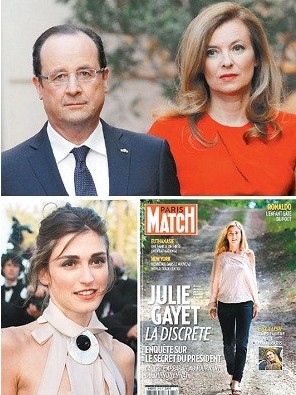 法國(guó)總統(tǒng)奧朗德與女星茱莉戀情公開(kāi) 前女友瓦萊麗獲