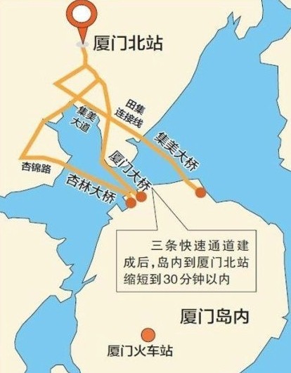 三條快速通道建成后