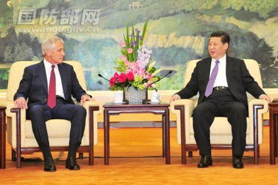 習(xí)近平會見美國國防部長哈格爾(圖)