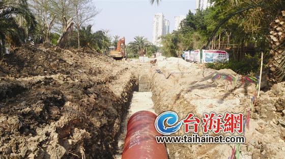 南岸的截污干管即將完工