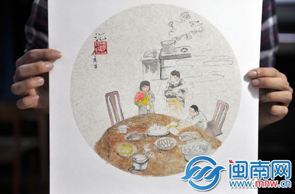 昨天，陳安完成了這幅畫