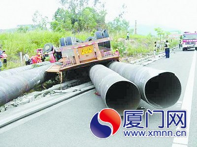 車子翻倒在路邊