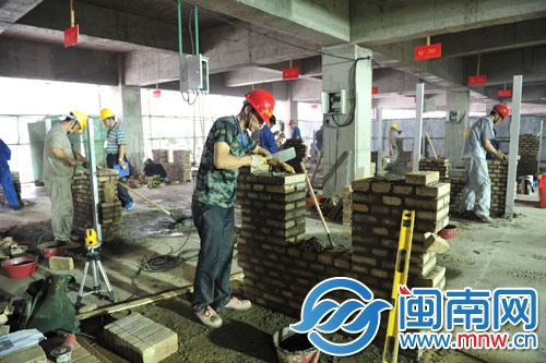 砌筑技能比賽現(xiàn)場