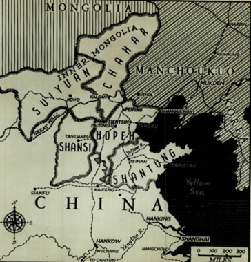 1937年，中國北京及周邊地圖。