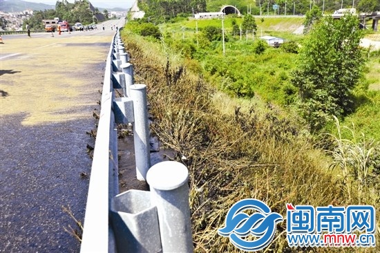 硫酸泄漏燒出“枯草帶”